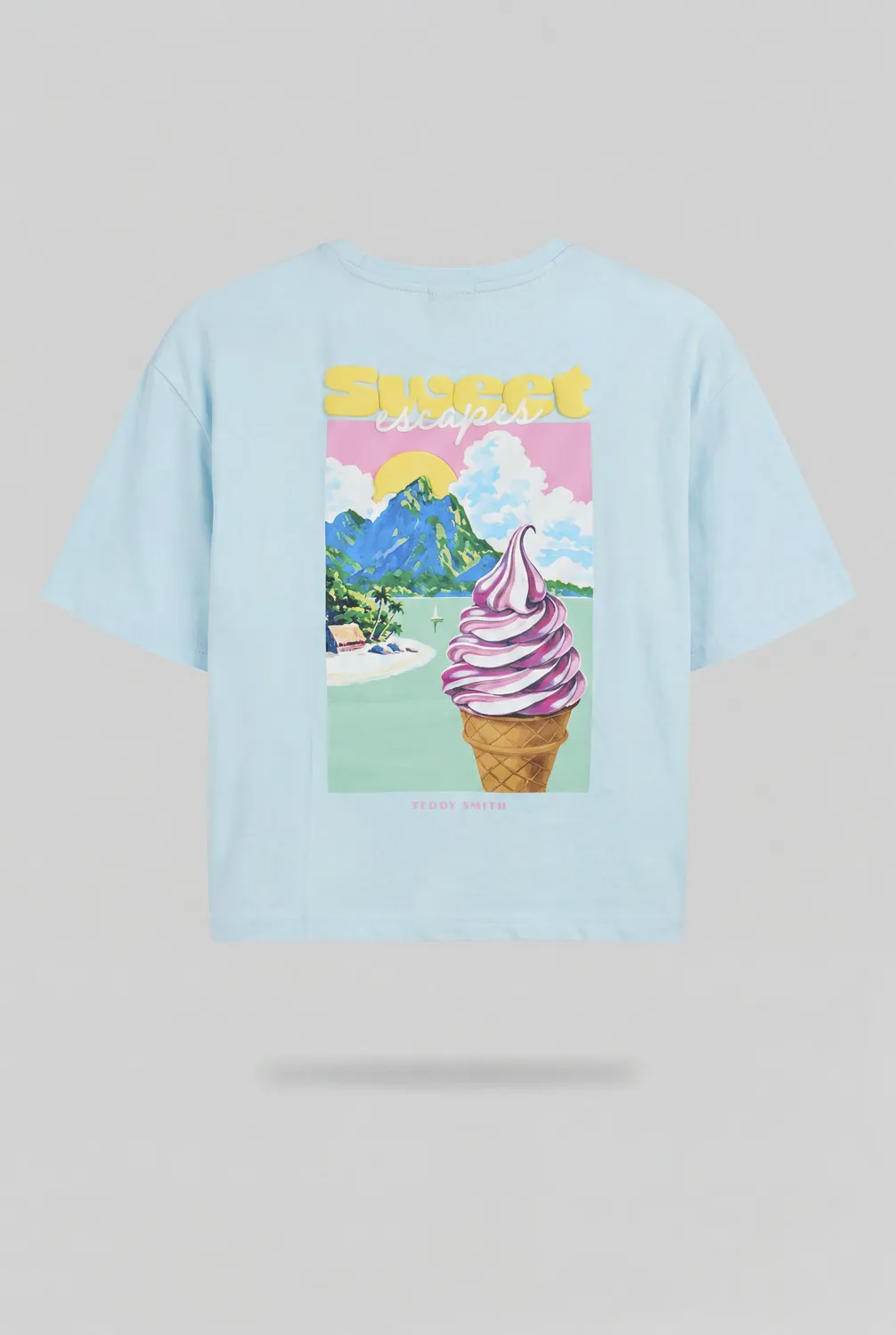 Teddy Smith T-ICY MC BLEU LAGON t-shirt blu laguna oversize