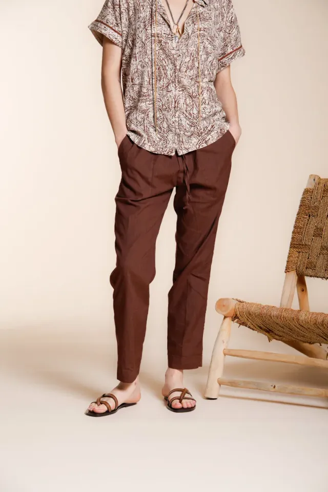Mason's Jogger City chino donna lino marrone relaxed