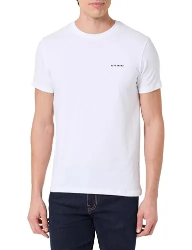 Pepe Jeans Basic Logo Stretch T-Shirt Uomo L Navy Cotone