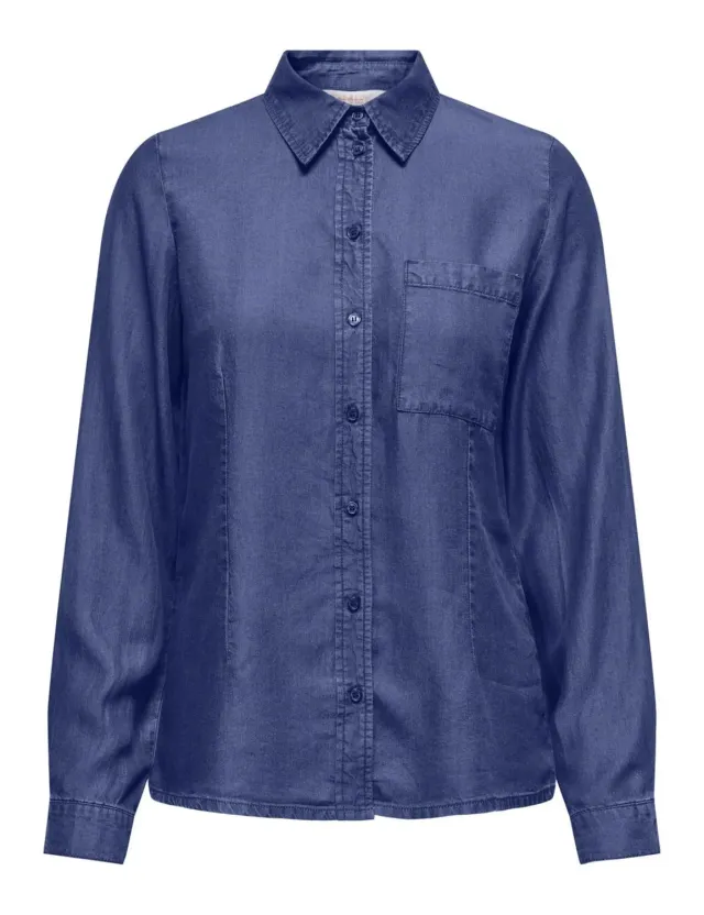 ONLY Onlcharis Life Camicia Aderente Blu L