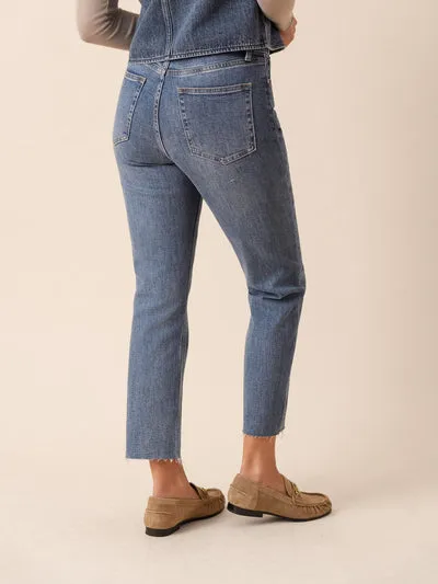 Oraije Maryline jeans dritti sfrangiati classici