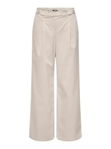ONLY Onlstella pantaloni wide pull-up neri vita media