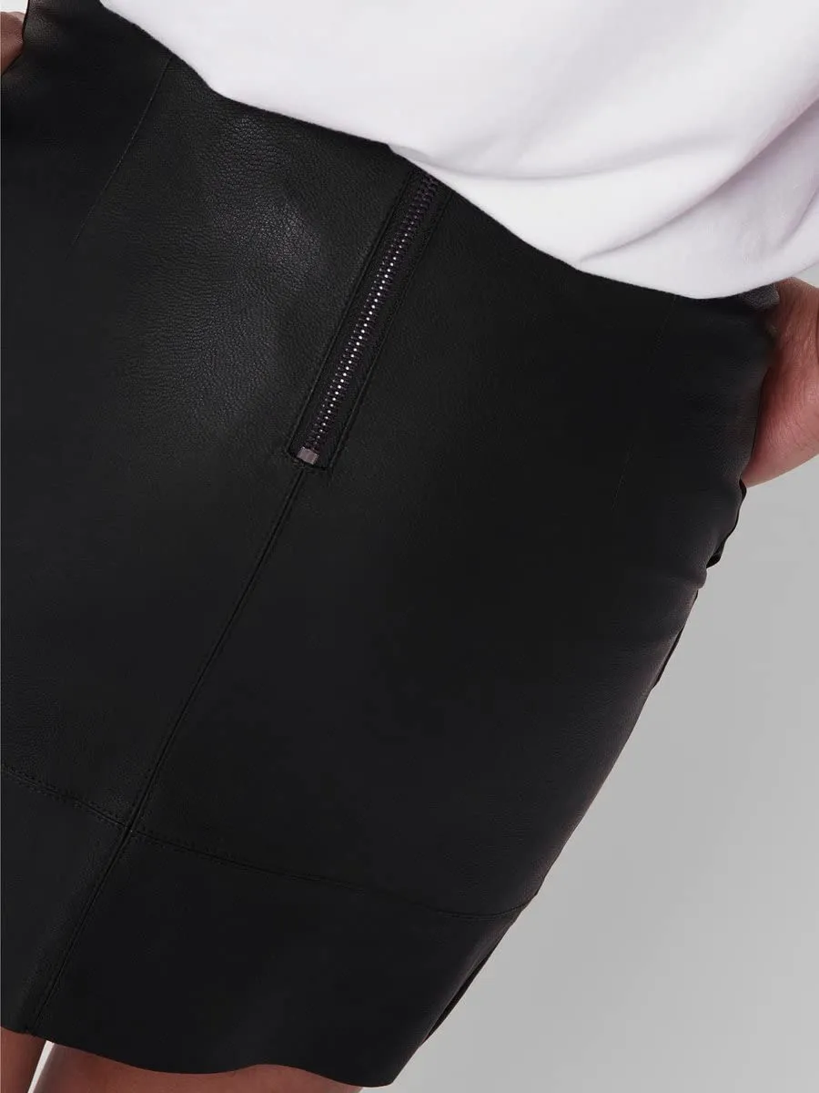 ONLY Onlbase minigonna finta pelle nera 38