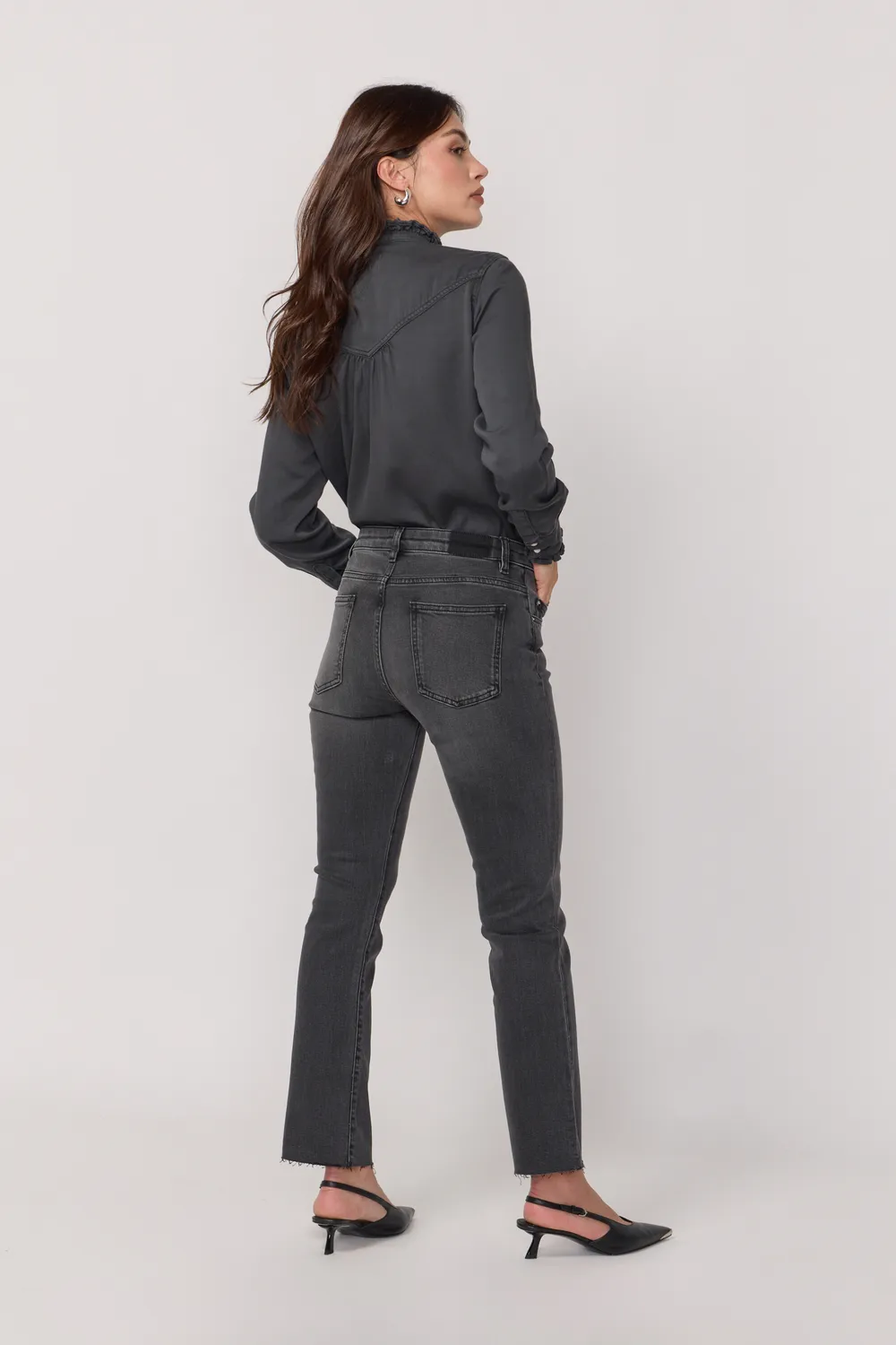 acquaverde Cara pantaloni Used Grey bootcut