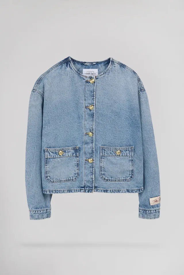 Teddy Smith B-Josefa giacca jeans donna indigo chiaro