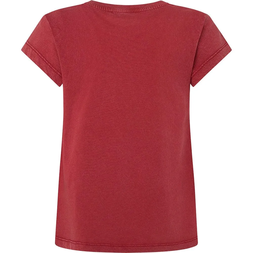 Pepe Jeans Felice T-Shirt Donna Blu Navy Lavato acido