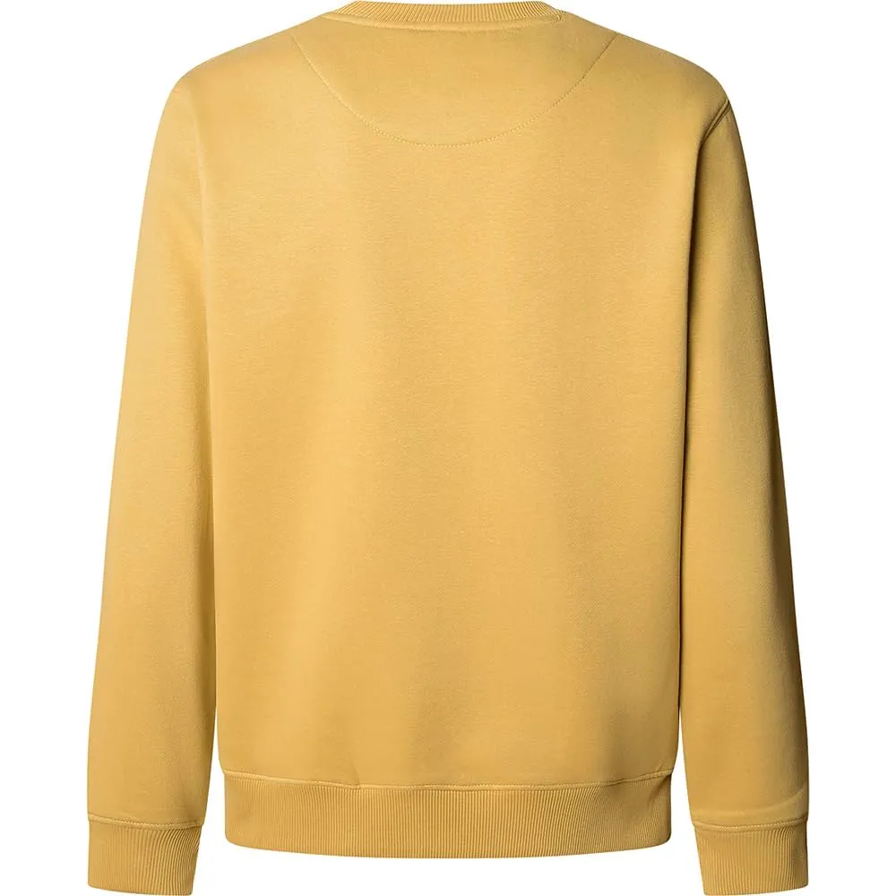 Pepe Jeans Macbeth Plain Crew Felpa Uomo Gialla Logo Grande