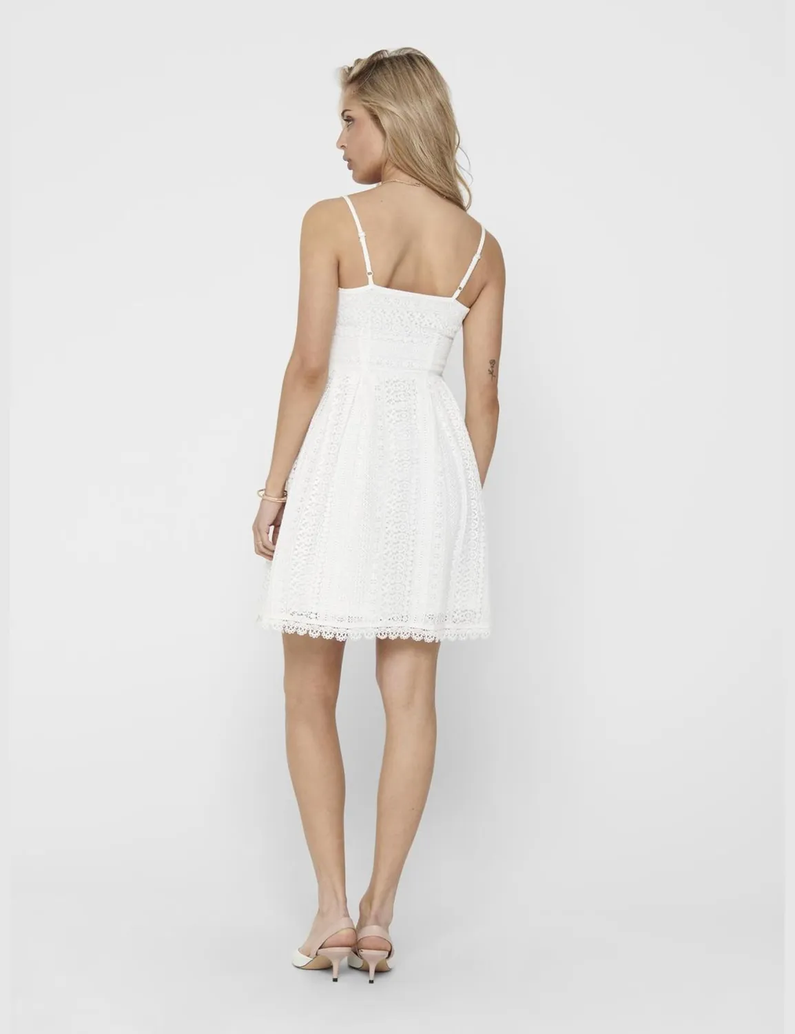 ONLY Onlhelena Vestito Corto Donna 44 Pizzo Lilla