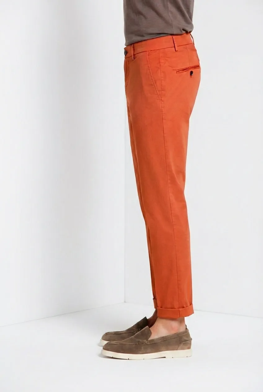 Mason's Milano chino uomo gabardina stretch mattone extra slim