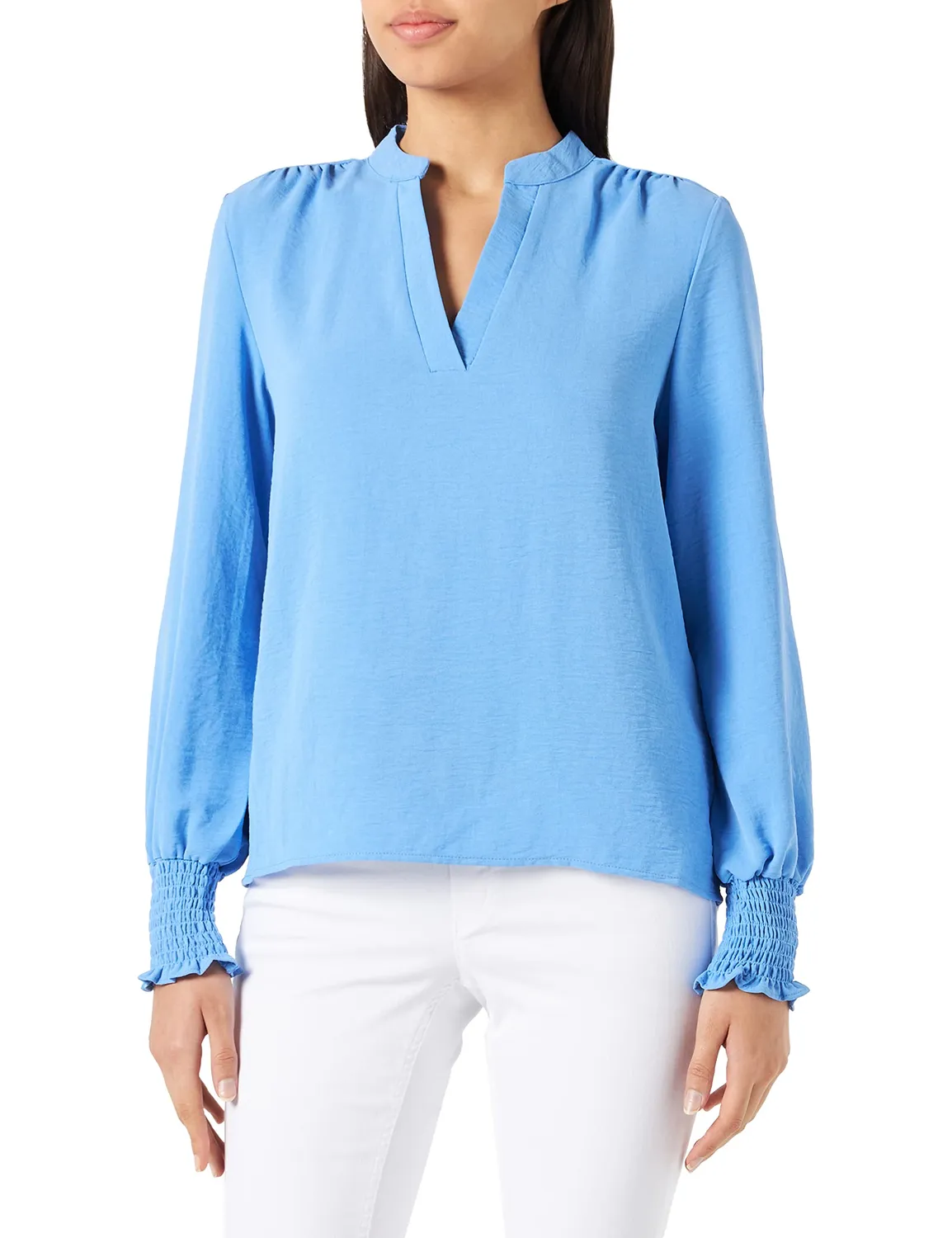 ONLY ONLMETTE top donna scollo V manica lunga