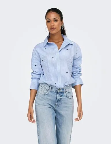 ONLY Onloregon camicia donna tinta unita