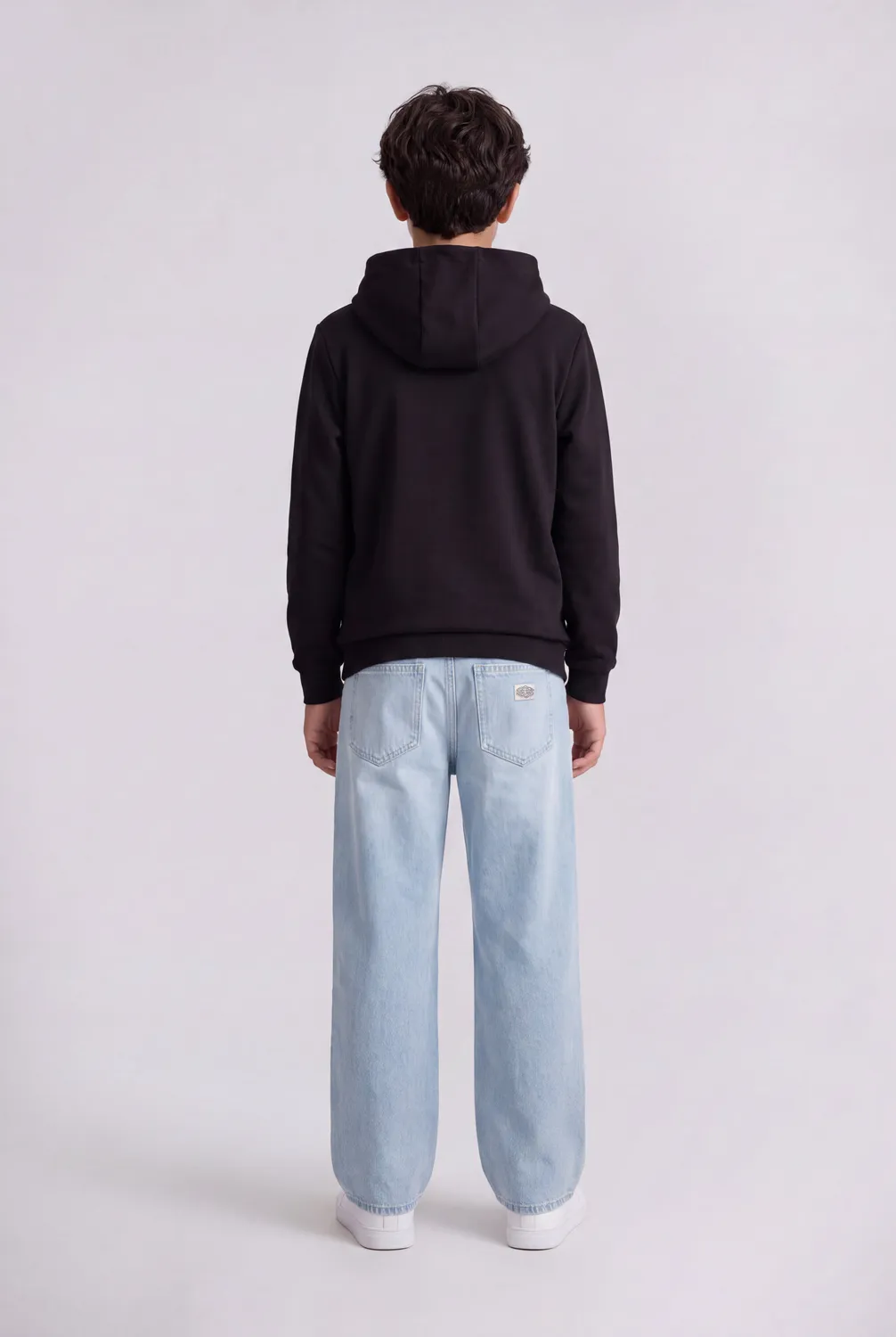 Teddy Smith S-Company Hoody JR felpa cappuccio nero interlock