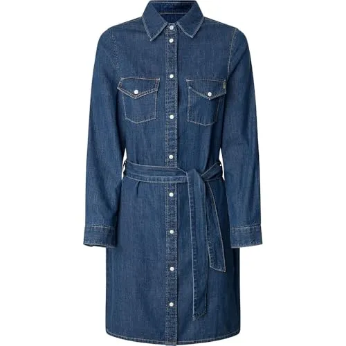 Pepe Jeans chemisier abito donna denim blu medio cintura M
