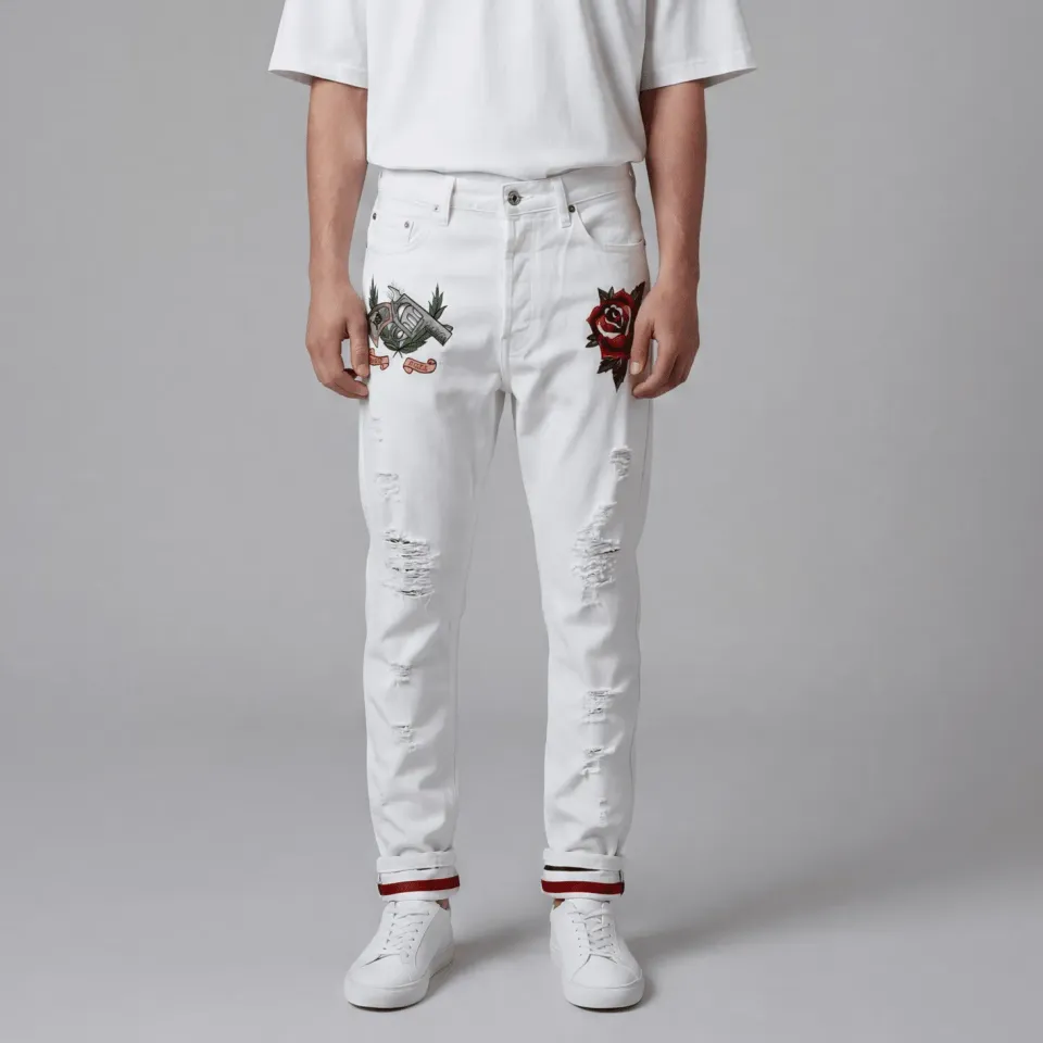 Never Say Never Levi's Vintage Jeans Pistola Rosa dipinti