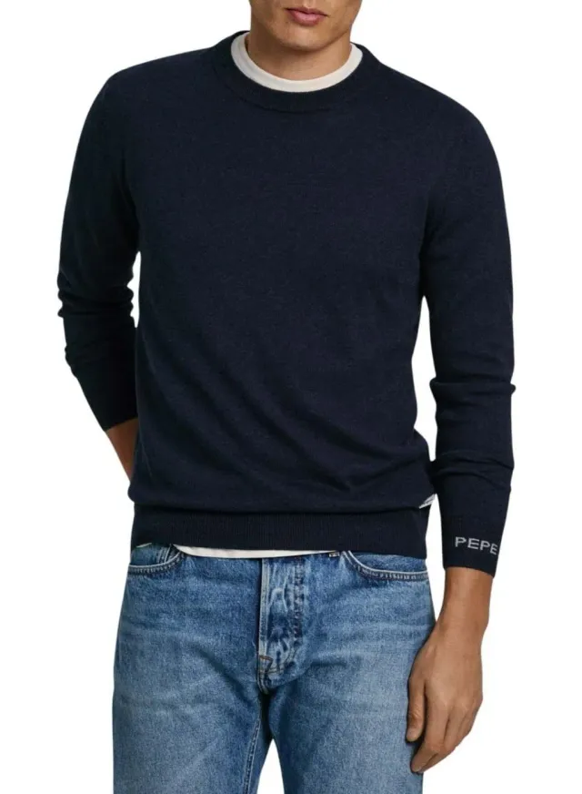 Pepe Jeans New Andre Crew Neck maglione uomo tinta unita