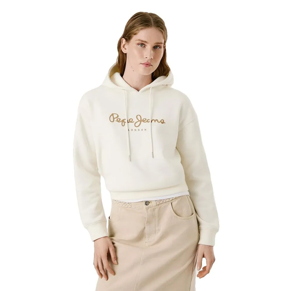 Pepe Jeans Baddy Hoodie felpa donna beige cappuccio