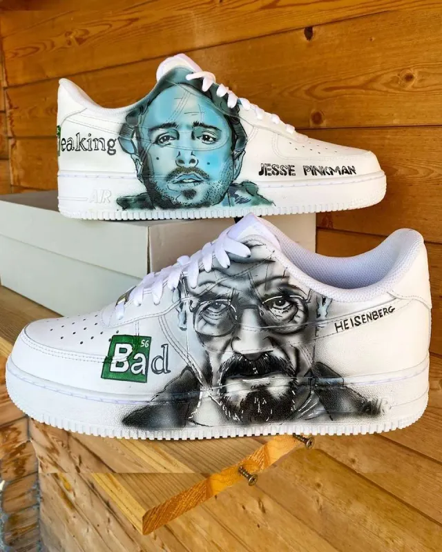 Never Say Never Air Force 1 Heisenberg sneakers dipinte