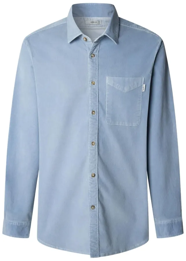 Pepe Jeans Clayton camicia uomo blu regular fit cotone
