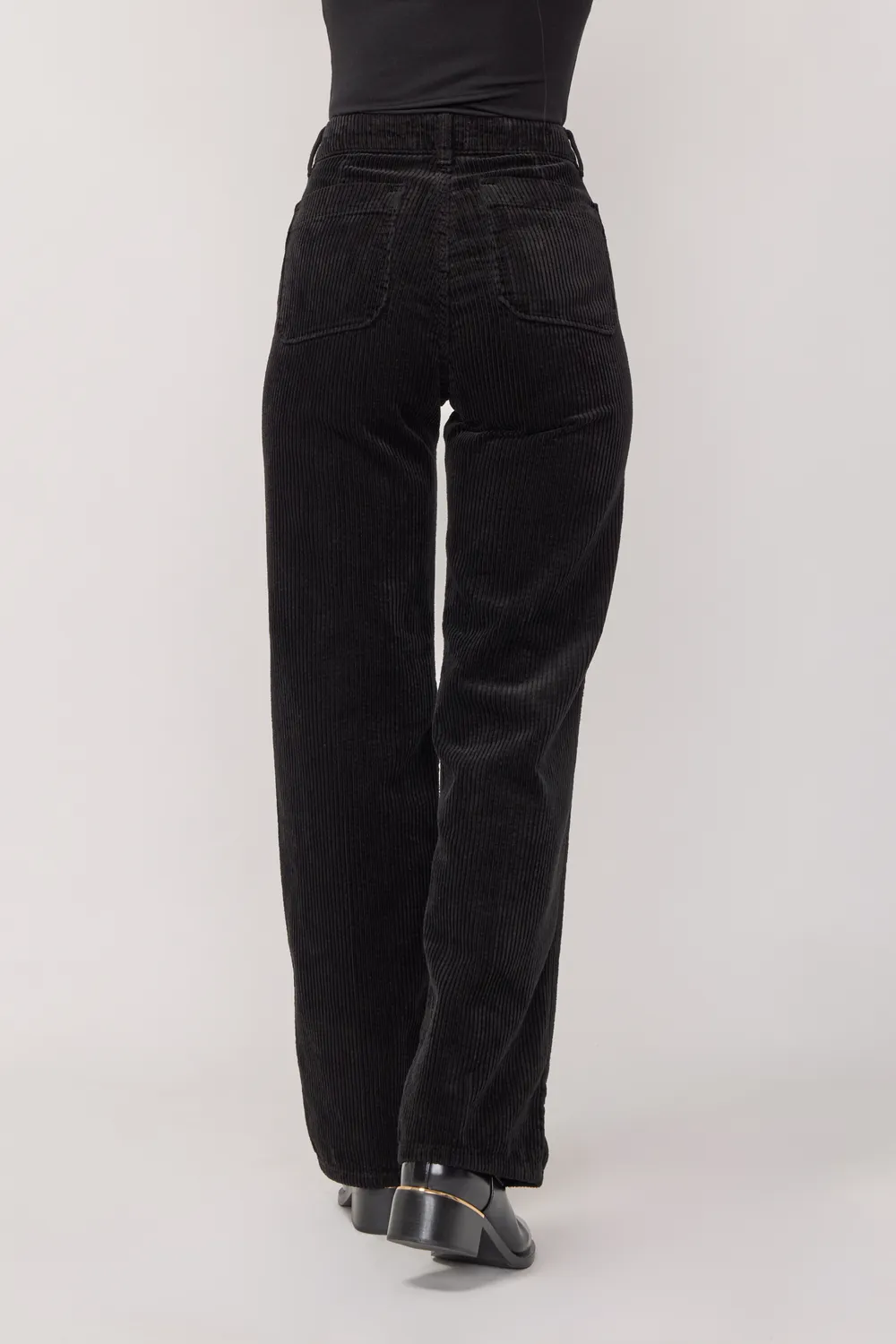 acquaverde Melvil pantaloni velluto neri flare