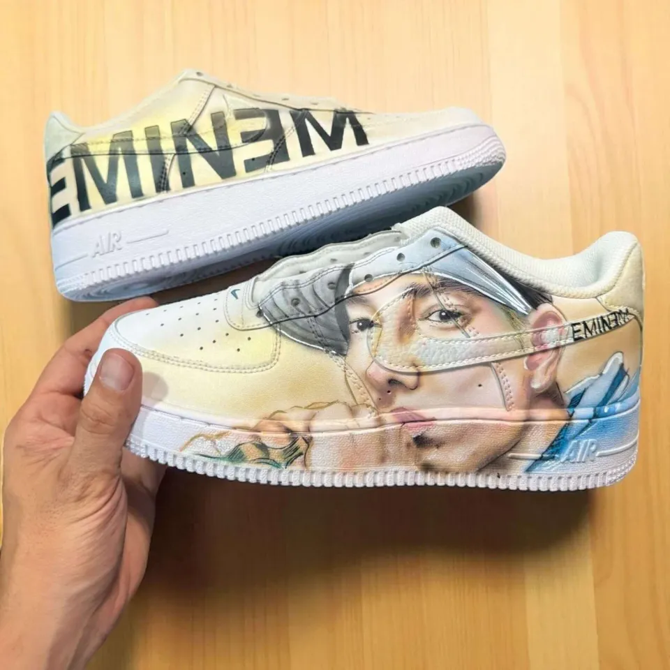 Nike Air Force 1 Eminem sneakers dipinte a mano