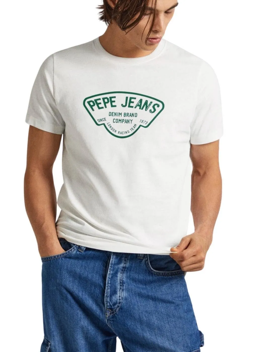 Pepe Jeans Cherry T-Shirt Uomo L Blu Stampa Frontale