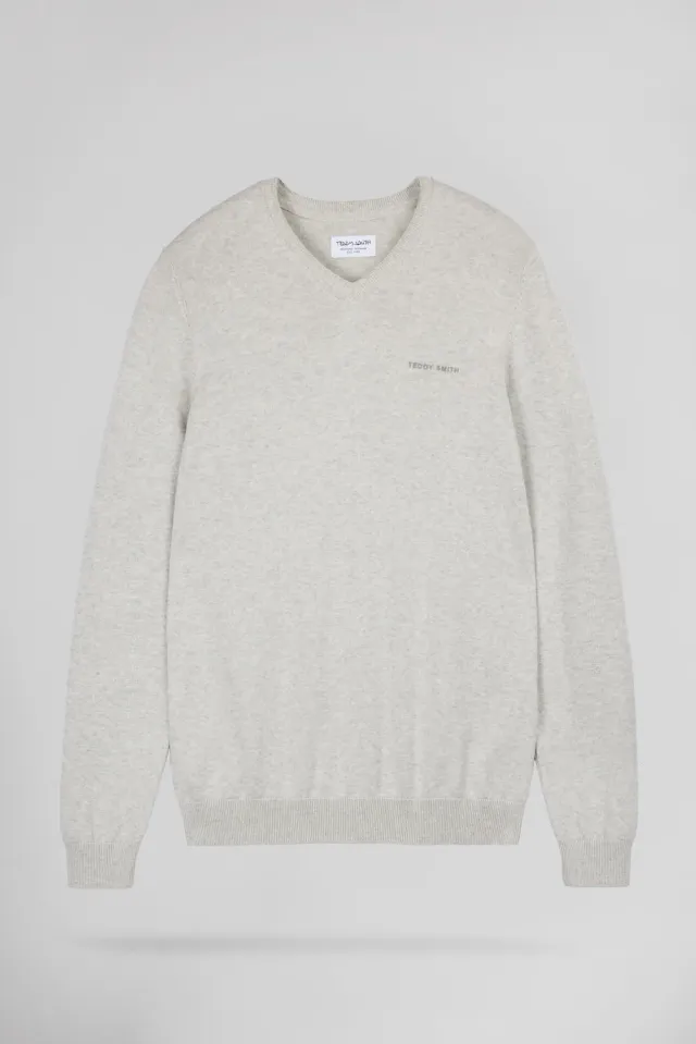 Teddy Smith Pulser 4 maglione bianco ivoire scollo V