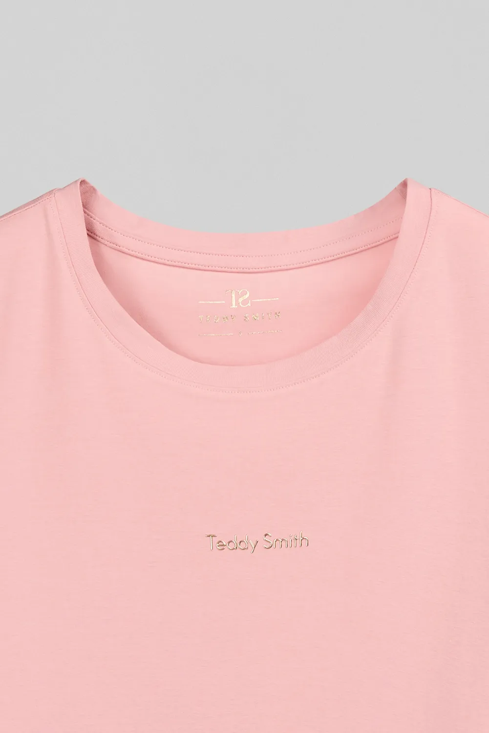 Teddy Smith T-Ribelle MC T-Shirt Donna Vieux Rose Cotone