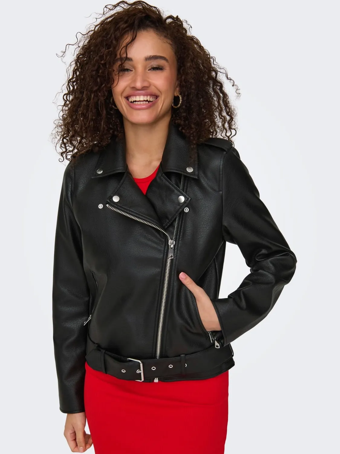 ONLY Onlmille Giacca Donna L finta pelle biker