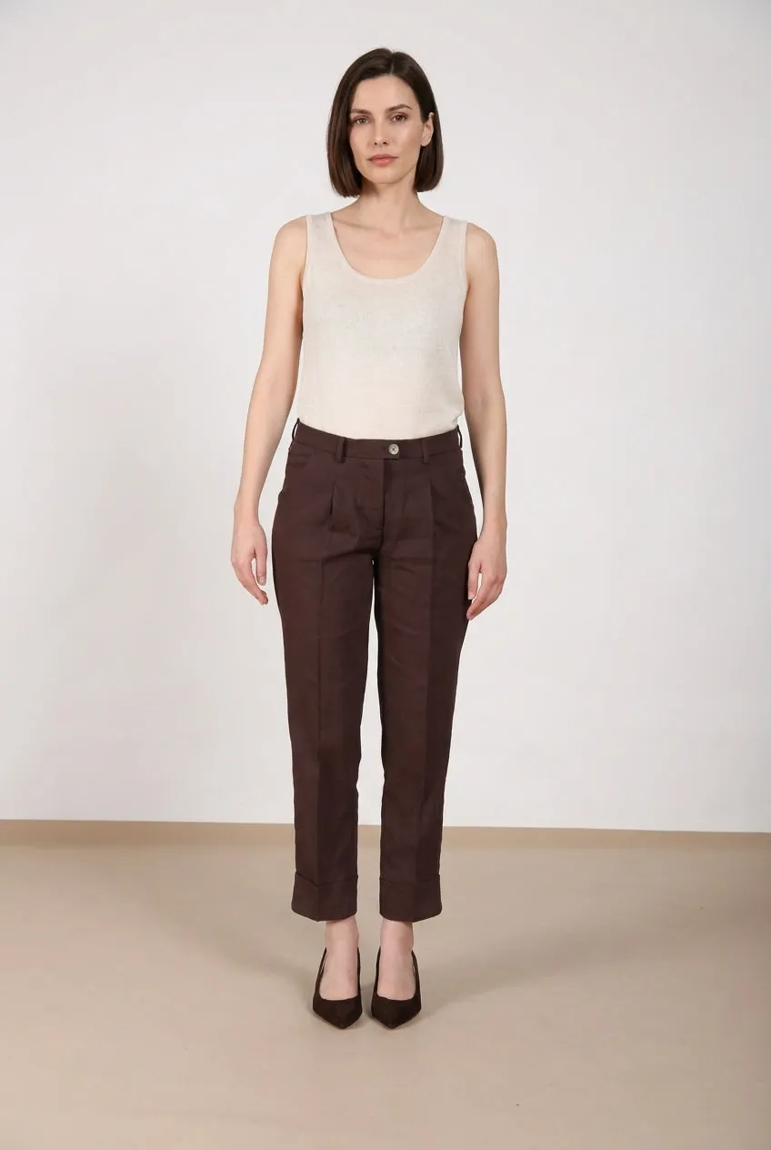 Mason's New York Carrot chino donna marrone in lino