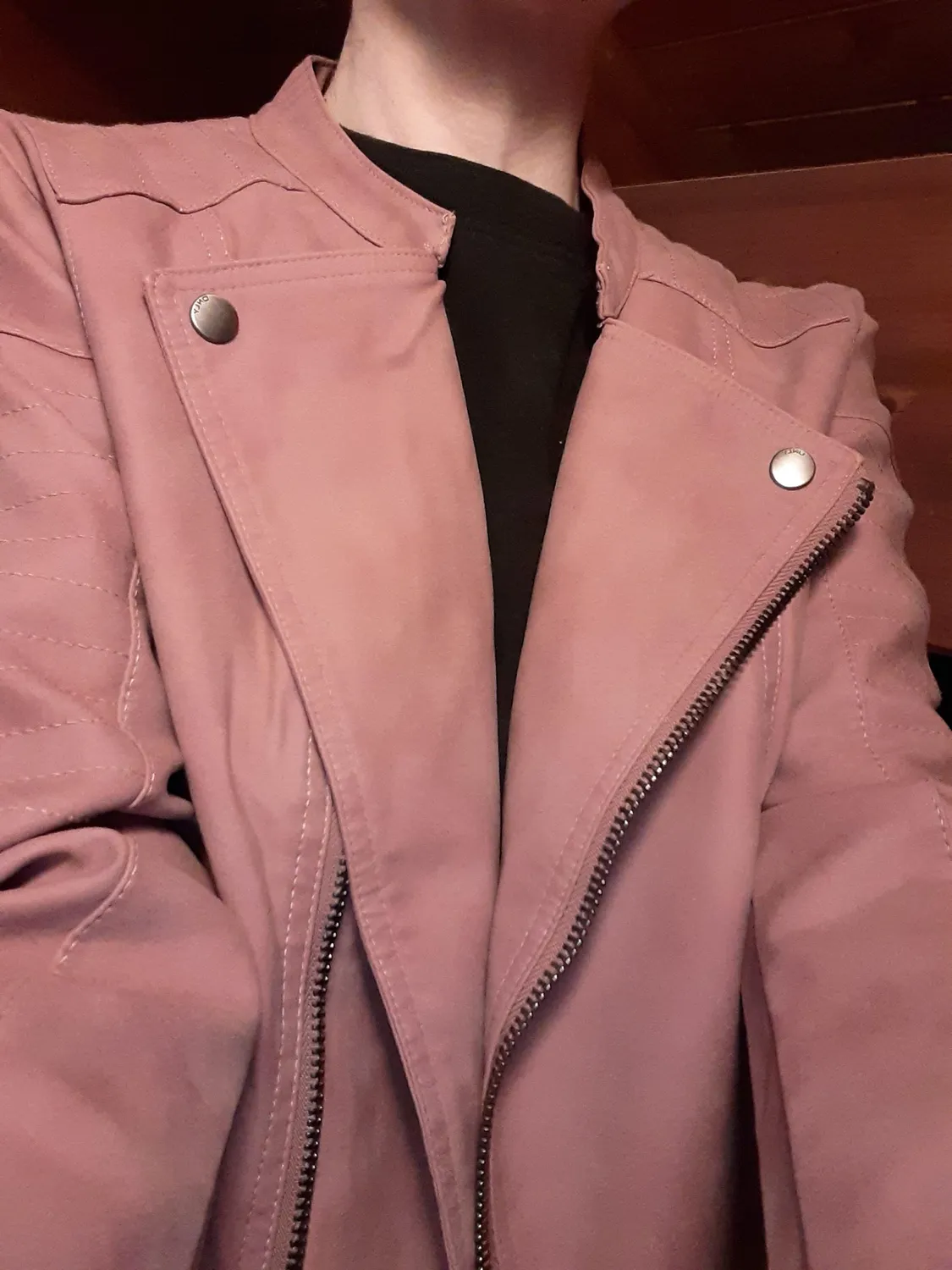 Only Ava Biker giacca donna similpelle nera cerniera