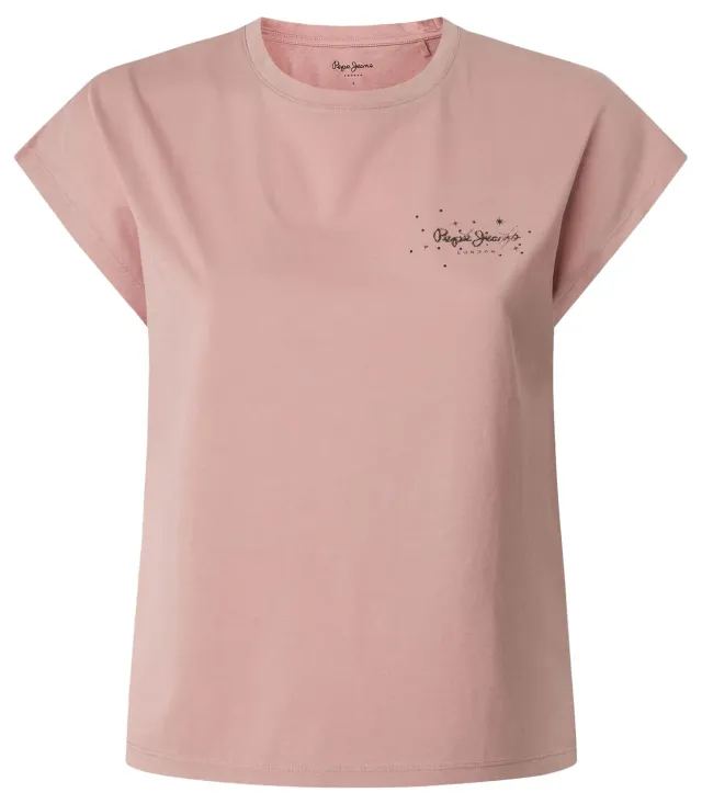 Pepe Jeans Lorena t-shirt donna bianco strass