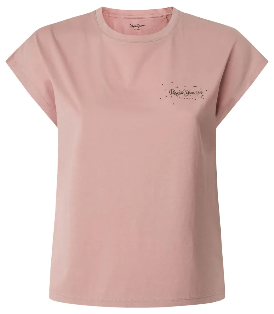 Pepe Jeans Lorena t-shirt donna bianco strass