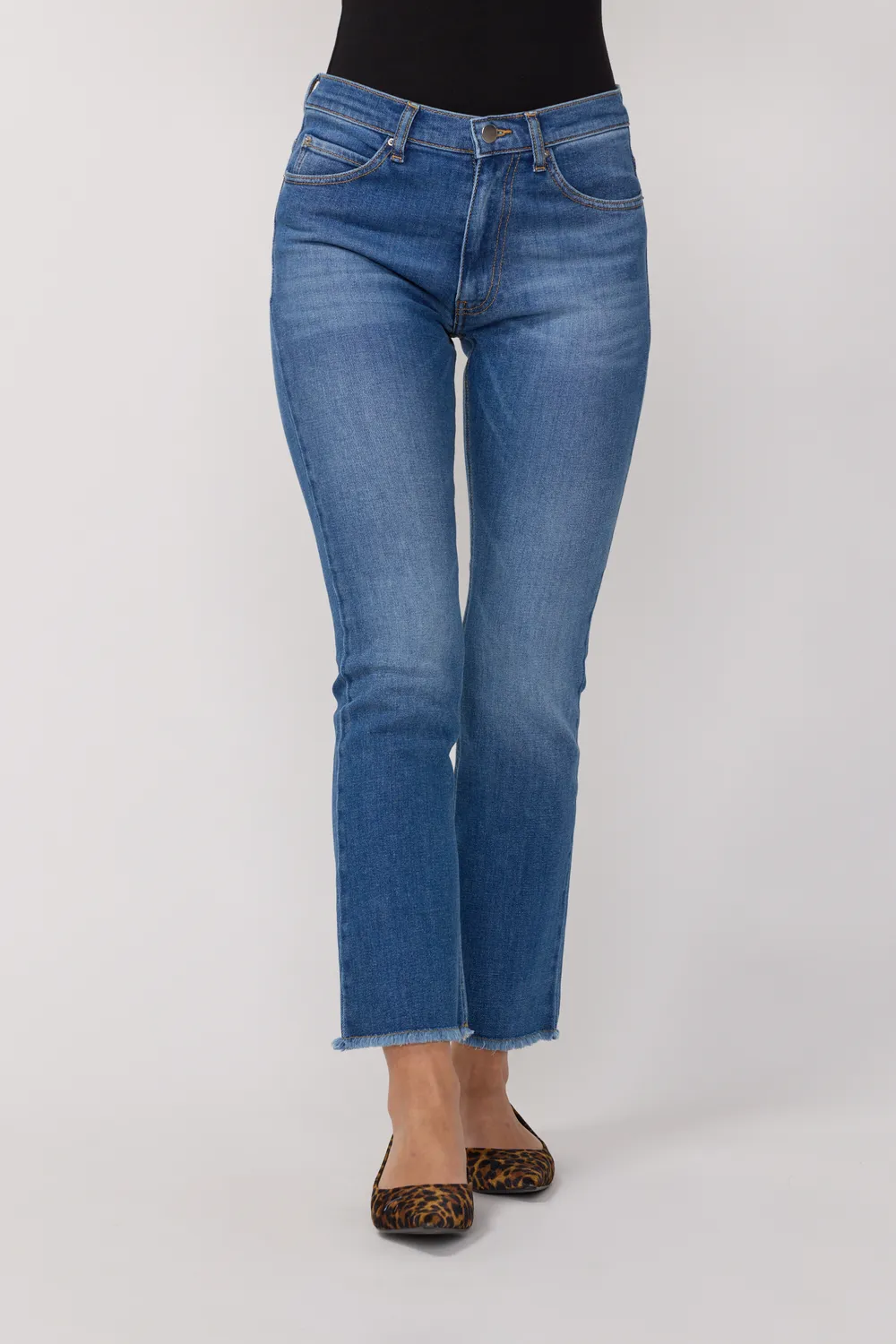 Acquaverde Cara Jeans bootcut Worn sfrangiati
