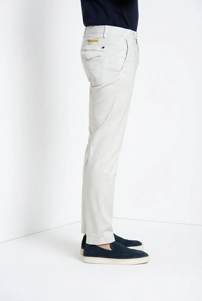 Mason's Torino City pantalone chino grigio chiaro raso seta
