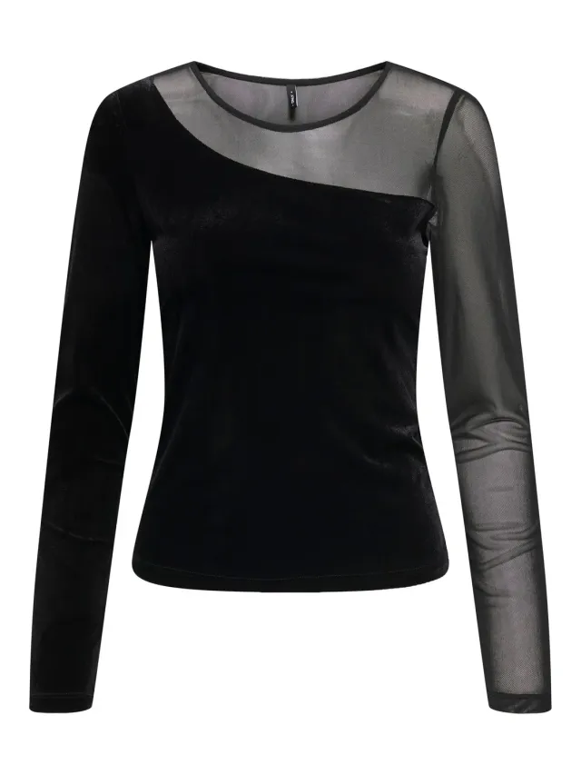 ONLY Onlsmooth Mesh Mix top donna L manica lunga