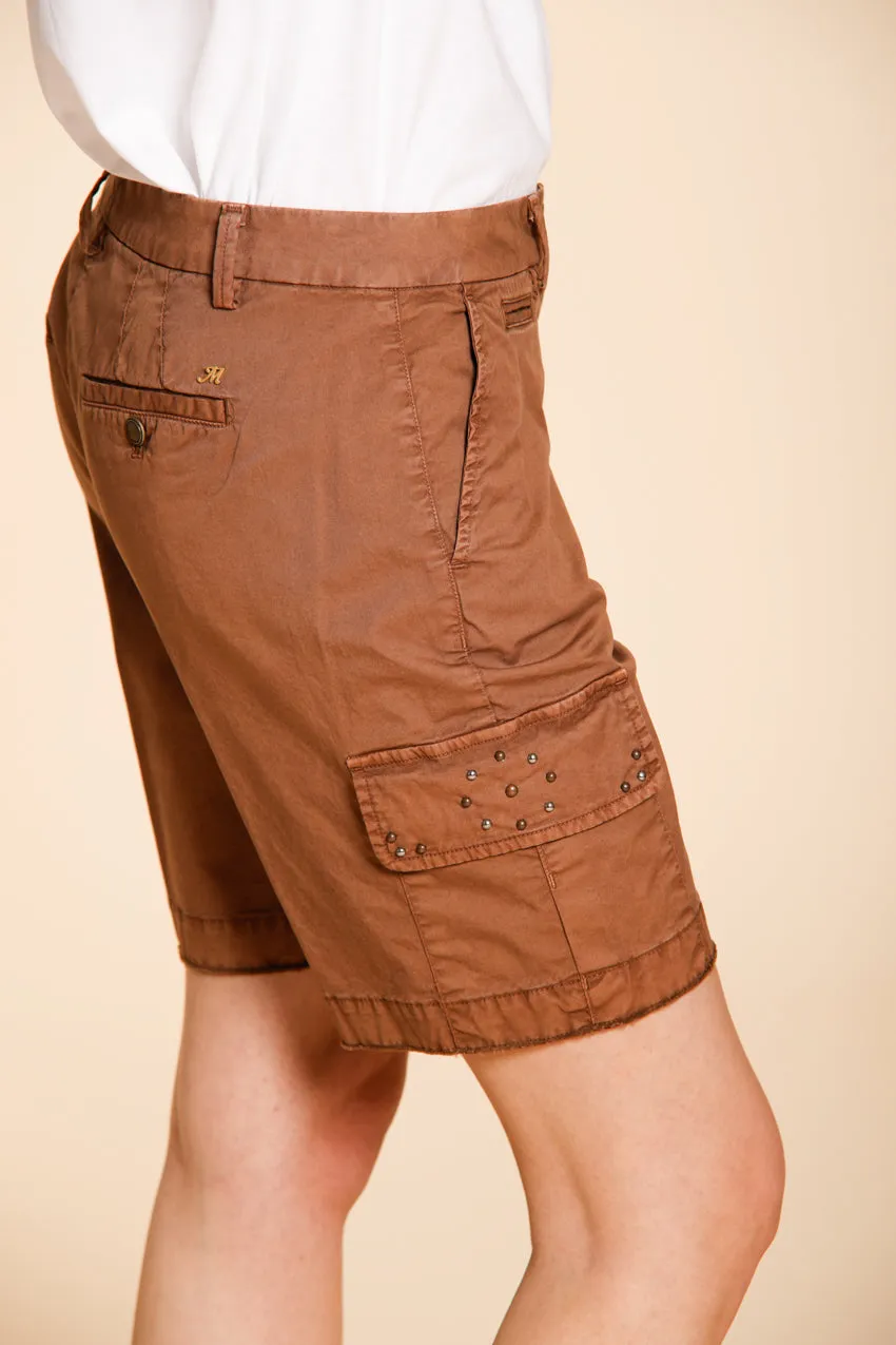 Mason's Chile bermuda cargo donna marrone chiaro slim
