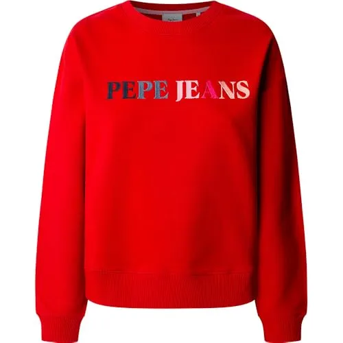 Pepe Jeans Reagan Felpa Donna Rosso Bordeaux girocollo