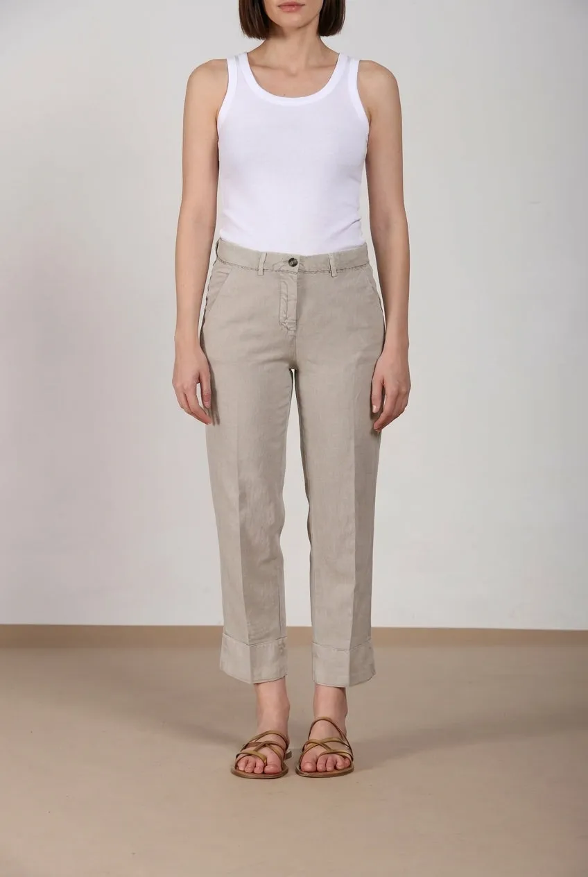 Mason's New York Carrot chino donna beige scuro lino