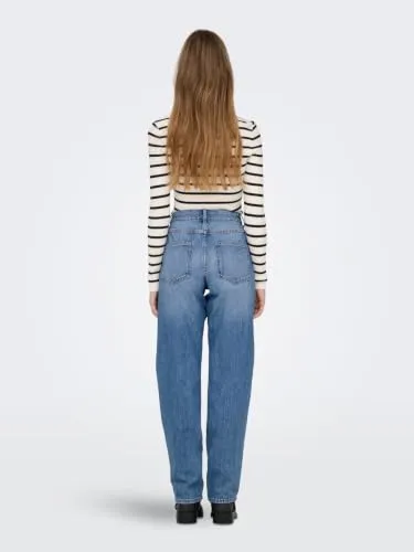 Only Onllumi Mom Jeans Donna 34L Blu Denim Medio