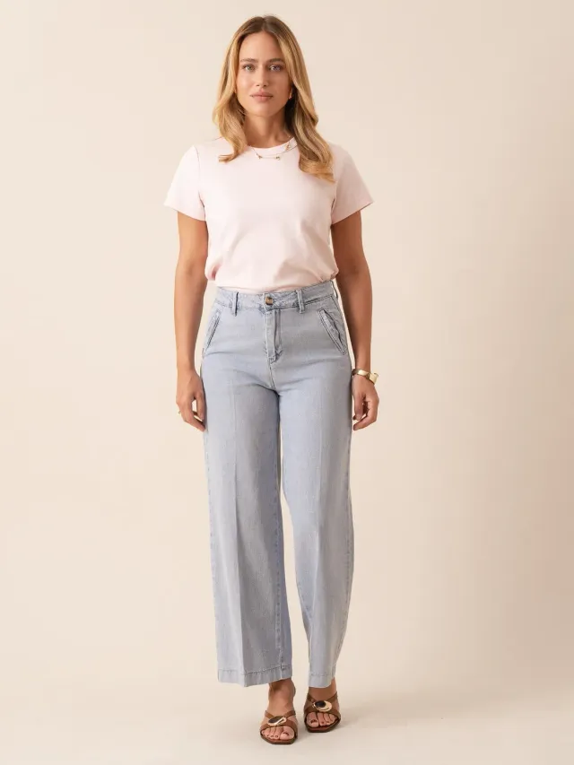 Oraije Eleonorette jeans wide azzurro chiaro petite