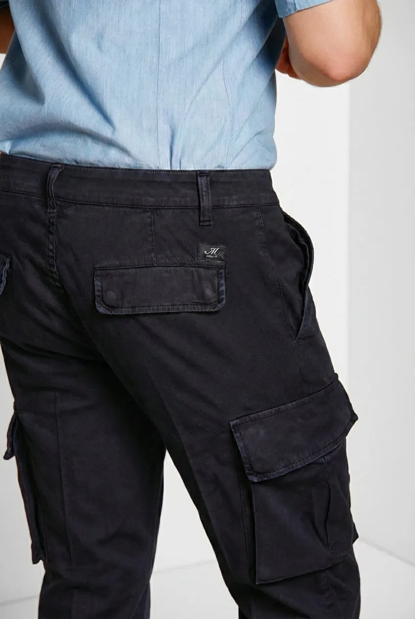 Mason's Chile pantalone cargo blu notte raso stretch