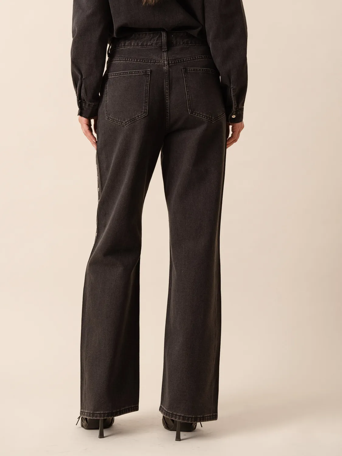 Oraije Riley jeans dritti loose grigio scuro