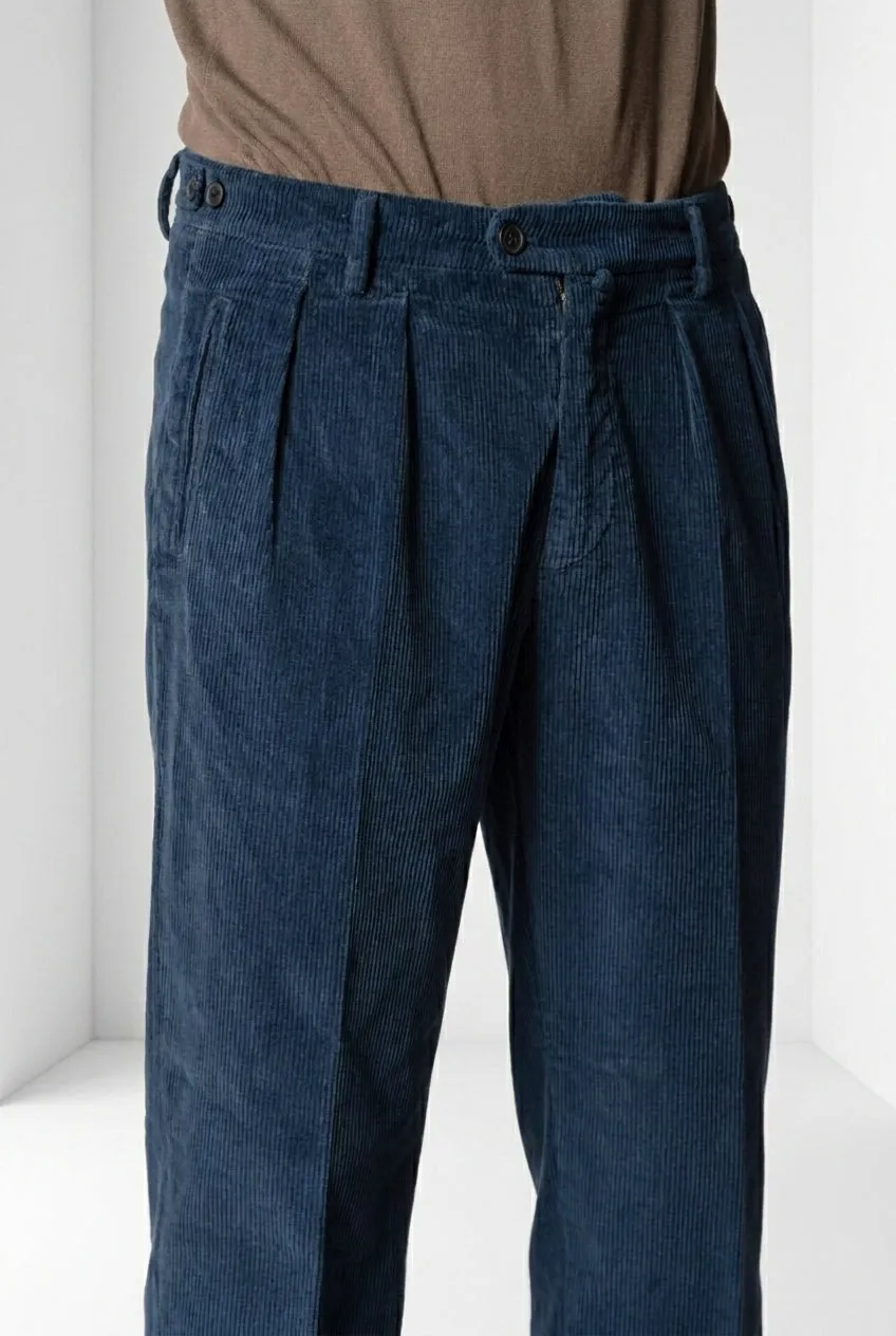 Mason's Don Johnson 2 Pinces chino uomo blu navy velluto