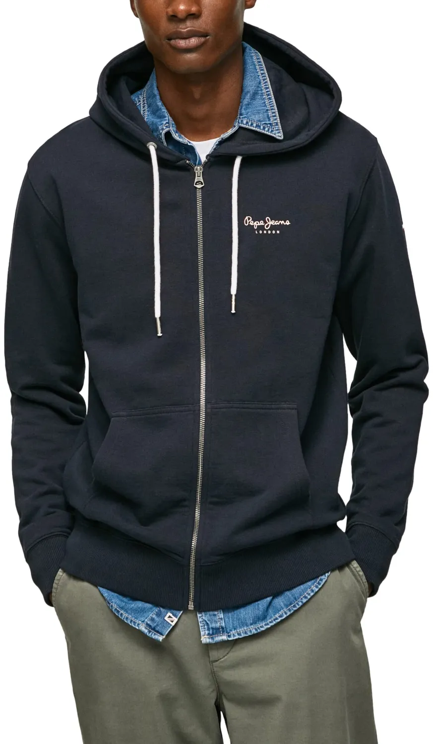 Pepe Jeans Edward Zip felpa uomo nera cappuccio