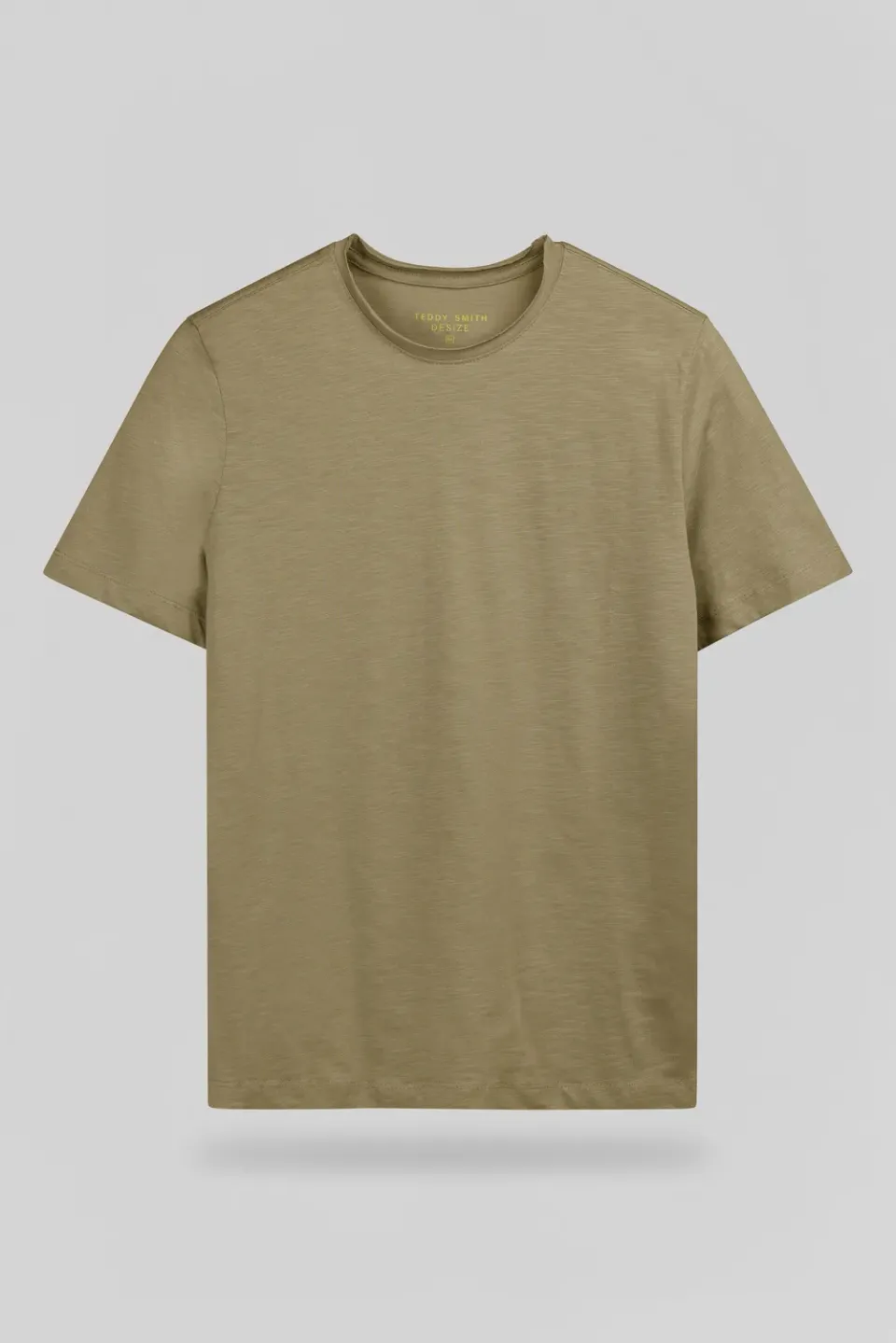 Teddy Smith T-Perry t-shirt kaki sabbia collo raw edge