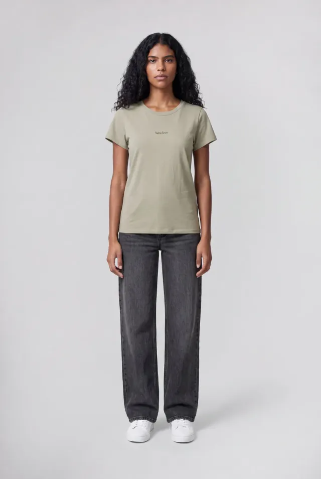 Teddy Smith T-Ribelle MC T-Shirt Donna Bleach Kaki Elasticizzata