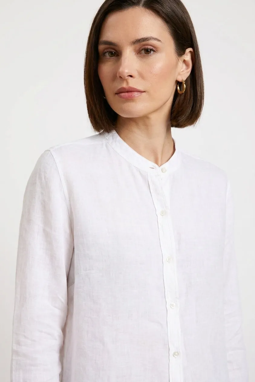 Mason's Delhi camicia donna bianco lino manica lunga