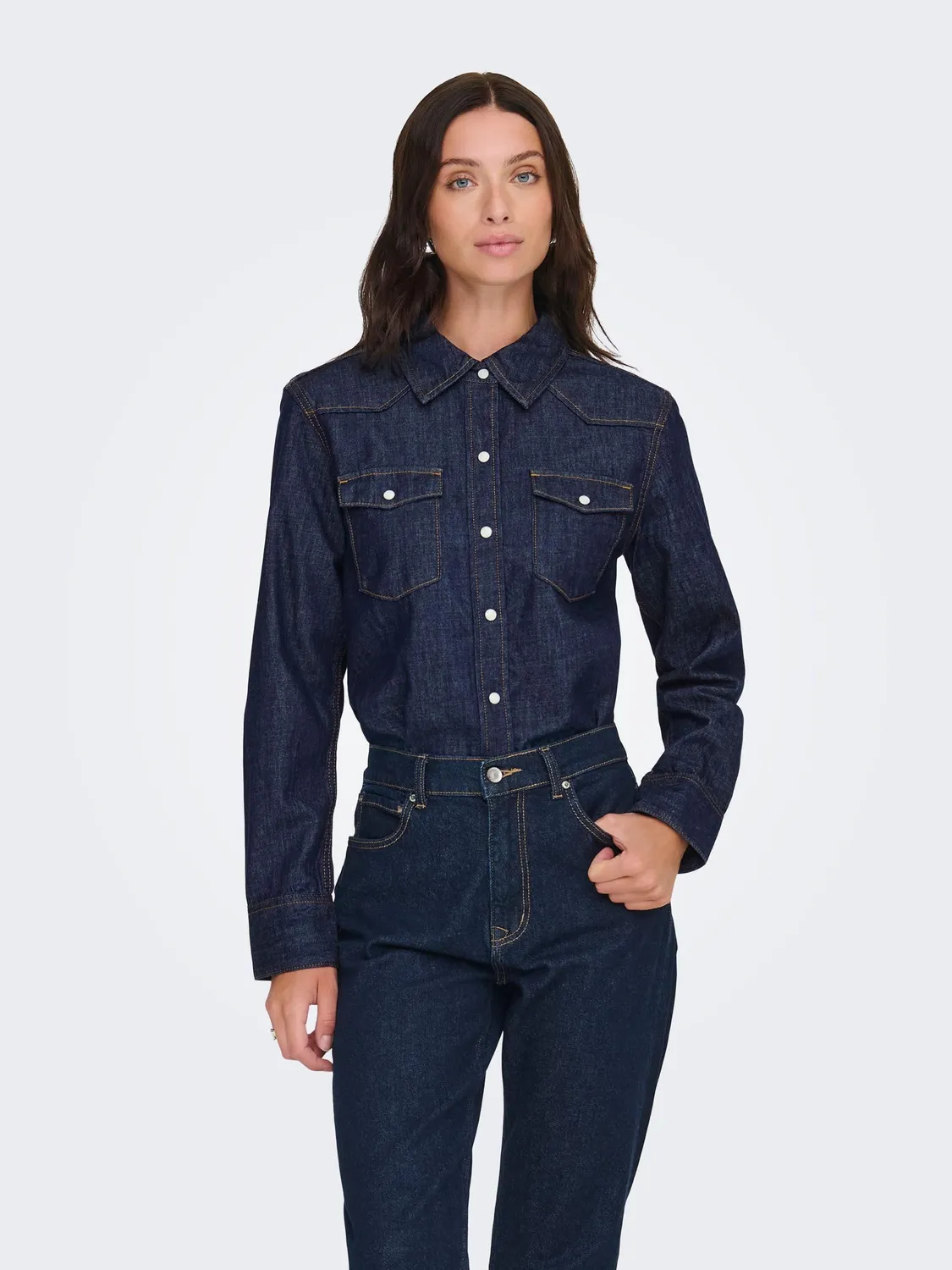 ONLY ONLCHARLIZE camicia jeans donna taglia S blu scuro