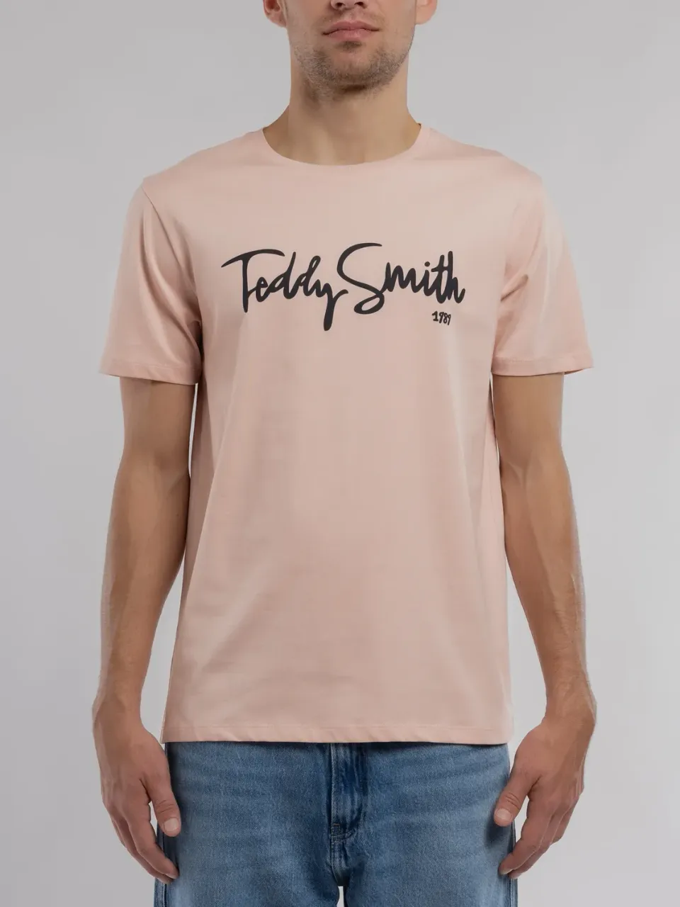 Teddy Smith T-Evry MC t-shirt rosa stampa puff