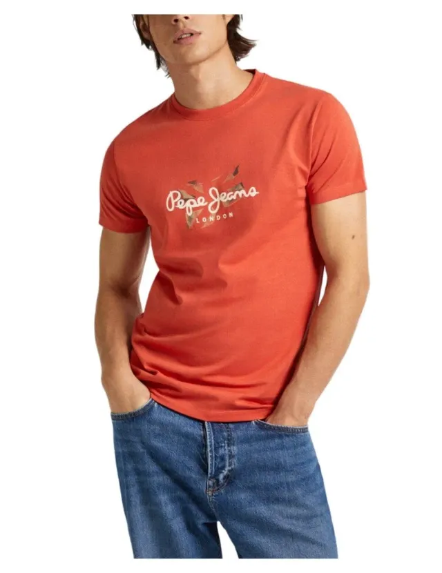 Pepe Jeans Count T-Shirt Uomo XS Arancione Logo